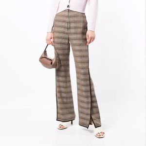 Nanushka Plaid Wide Leg Trouser Pant S